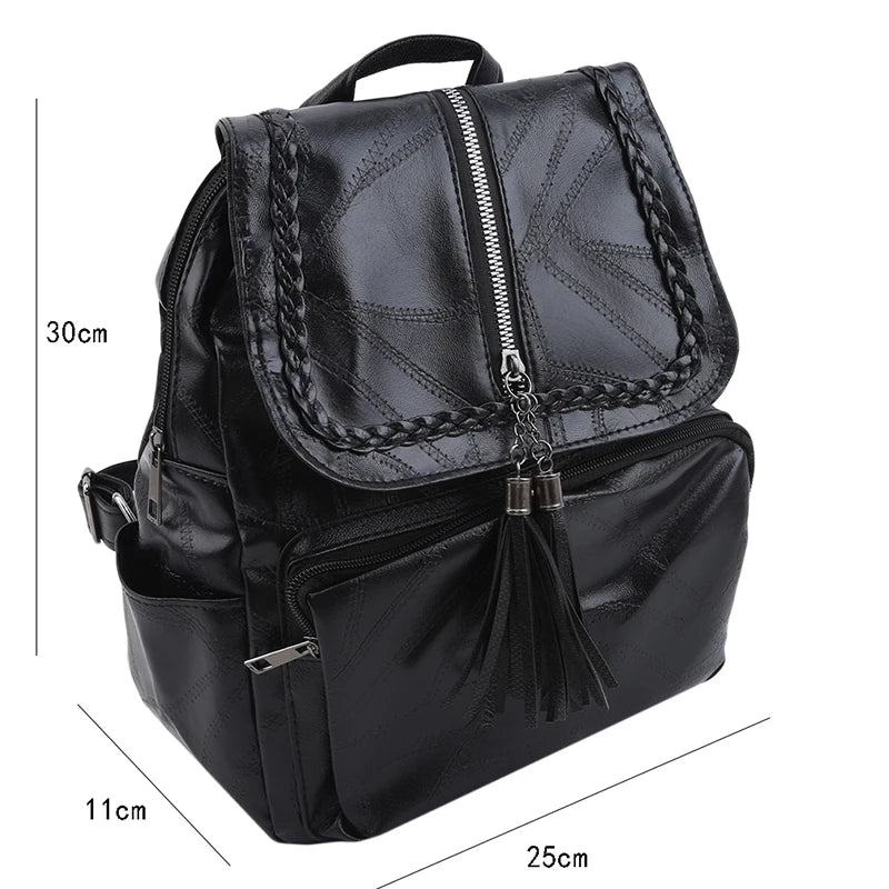 Minimalism Female Backpack Pu Leather Youth Women Bagpack Girl