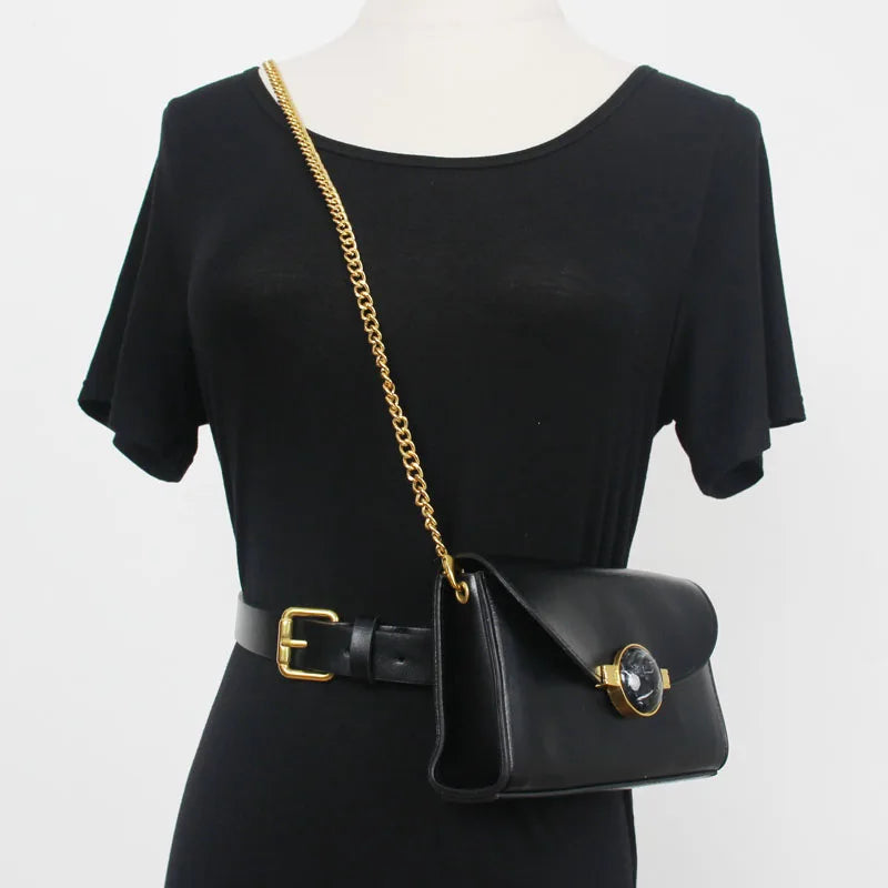 Stone Grain PU Leather Fanny Pack Large Size Waist Belt Phone Bag