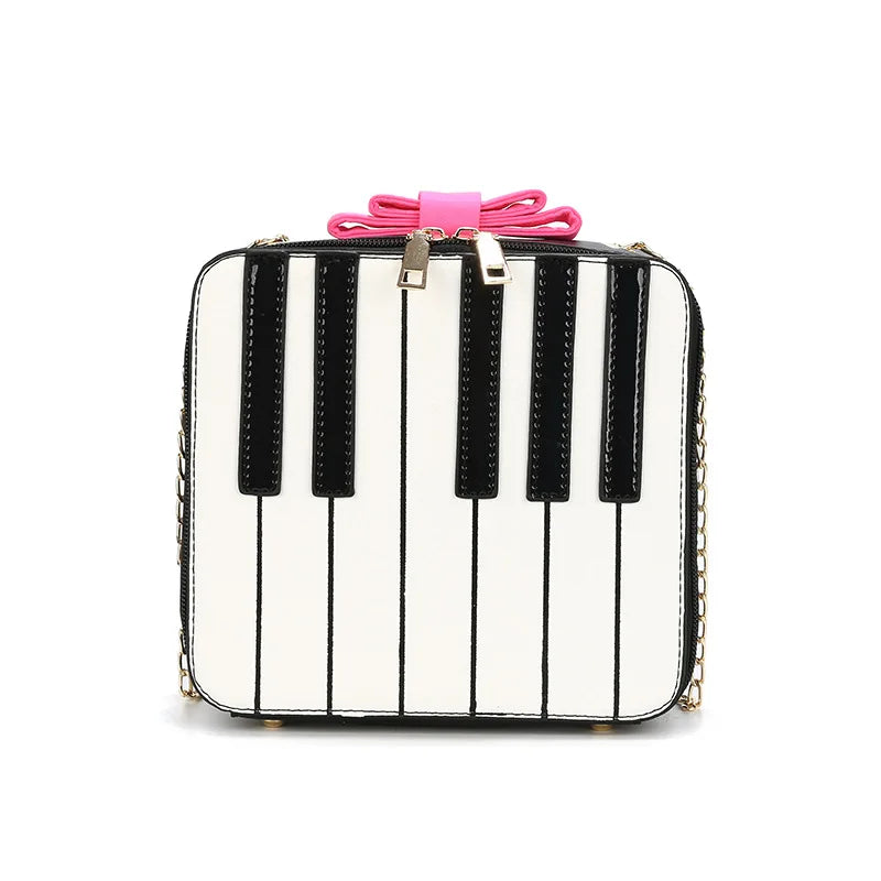 Piano Keys Crossbody Handbag with Chain Strap