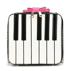 Piano Keys Crossbody Handbag with Chain Strap