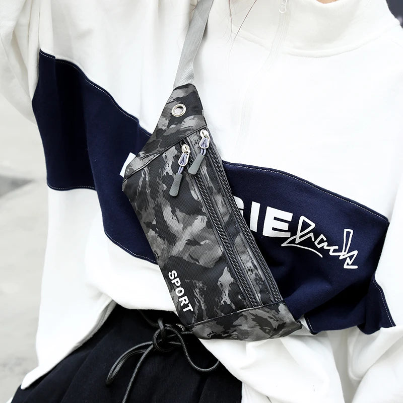 Camouflage Print Man Waist Pack Bag Outdoor Running Travel Fanny Pack