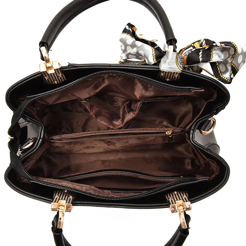 Casual High Crossbody Messenger Bag for Women, Rose Bow Shoulder Handbag