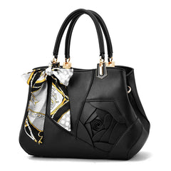 Casual High Crossbody Messenger Bag for Women, Rose Bow Shoulder Handbag