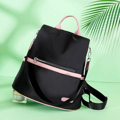 Waterproof Oxford Backpack for Teenage Girls - Pink