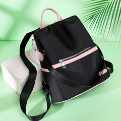 Waterproof Oxford Backpack for Teenage Girls - Pink