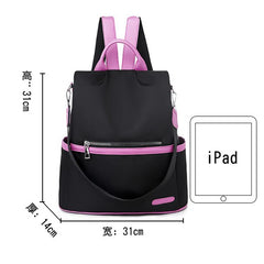 Waterproof Oxford Backpack for Teenage Girls - Pink