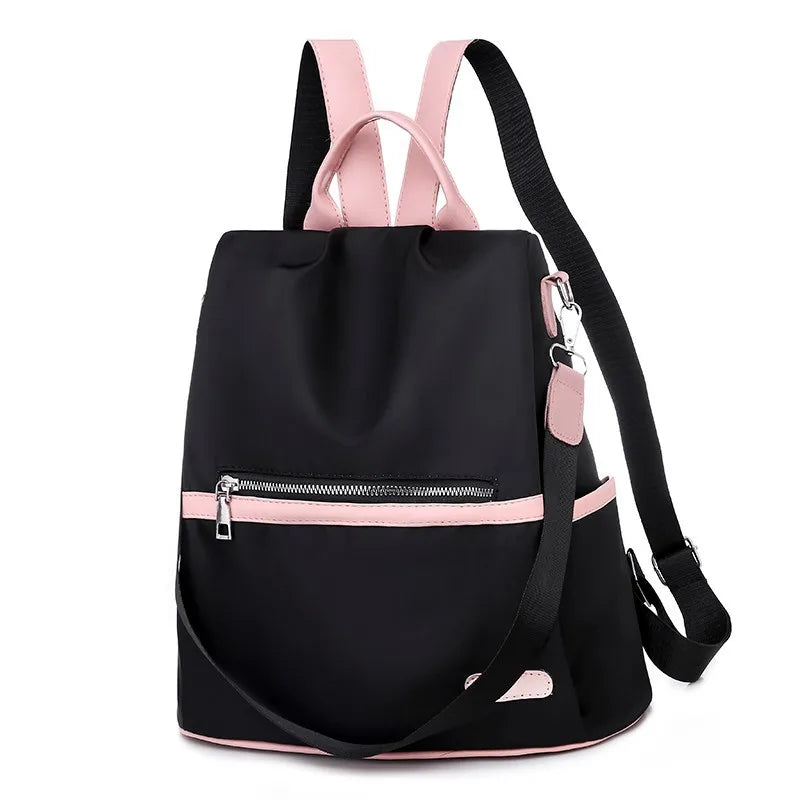 Waterproof Oxford Backpack for Teenage Girls - Pink