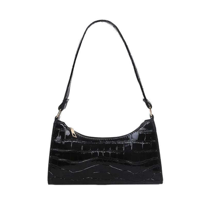 Casual Women Totes Shoulder Bags Shopping Bag Retro Female Leather Solid Chain H