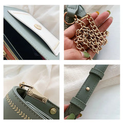Chain PU Leather Crossbody Bags Women Small Shoulder Messenger Bag