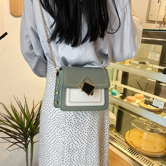 Chain PU Leather Crossbody Bags Women Small Shoulder Messenger Bag