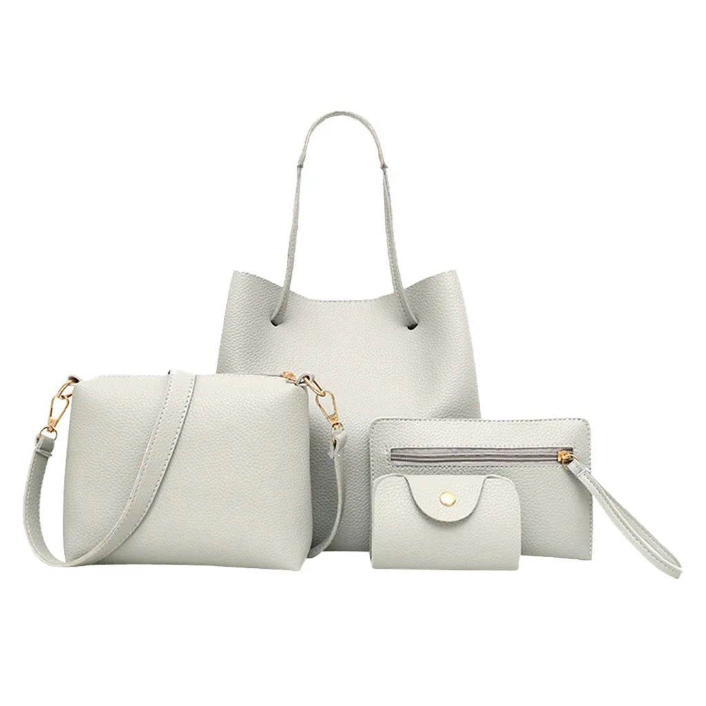 Composite Bags 4-pc Set Tassel Shoulder Handbag Women Crossbody