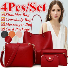 Composite Bags 4-pc Set Tassel Shoulder Handbag Women Crossbody
