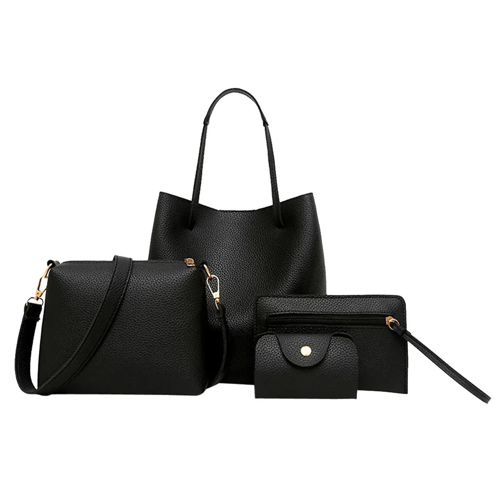 Composite Bags 4-pc Set Tassel Shoulder Handbag Women Crossbody