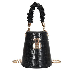Crocodile Pattern Bucket Bag Retro Totes Ladies PU Leather Shoulder Messenger