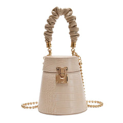 Crocodile Pattern Bucket Bag Retro Totes Ladies PU Leather Shoulder Messenger