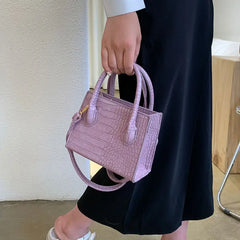Crocodile Pattern PU Leather Crossbody Bags For Women Chain Female Shoulder Hand