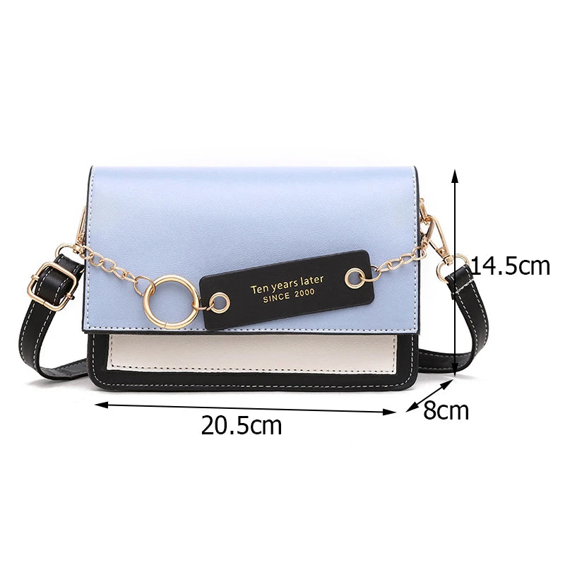 Crossbody Shoulder Bags Pu Leather Women's Bag Panelled Flap Handbag