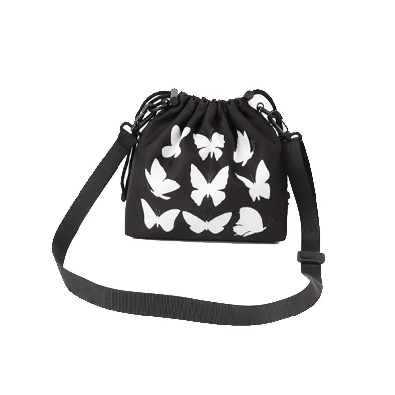 Retro Street Luminous Printing Butterfly Shoulder Messenger Bag