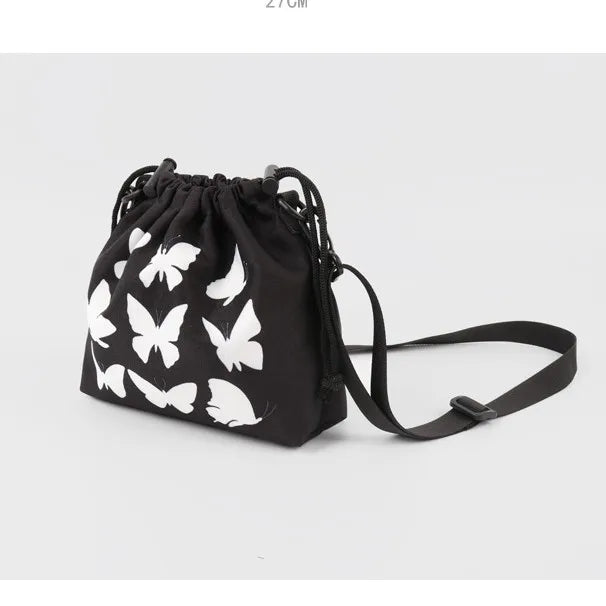 Retro Street Luminous Printing Butterfly Shoulder Messenger Bag