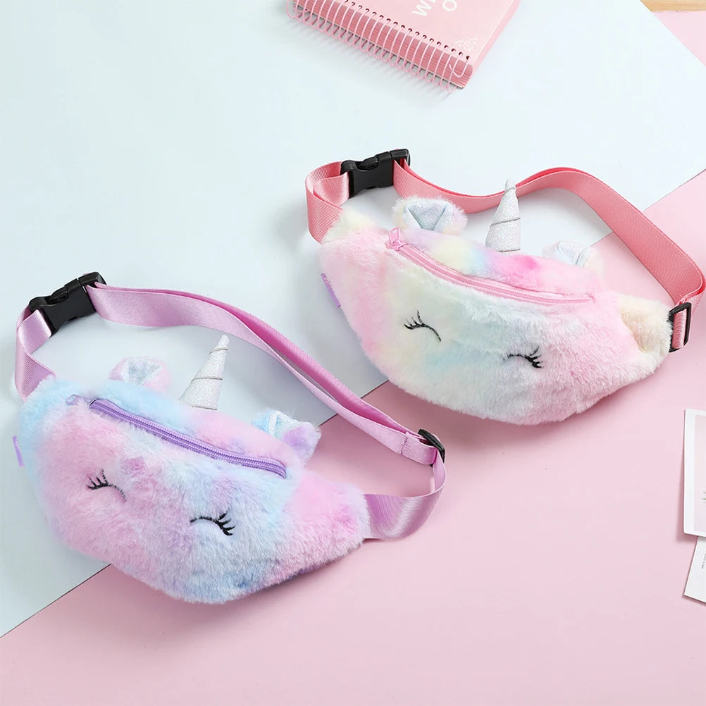 Unicorn Waist Bag Kids Fanny Pack Plush Women Belt Bag