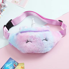 Unicorn Waist Bag Kids Fanny Pack Plush Women Belt Bag