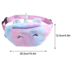 Unicorn Waist Bag Kids Fanny Pack Plush Women Belt Bag