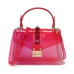 Colorful Rainbow PVC Jelly Bag For Women Mini Messenger Bag