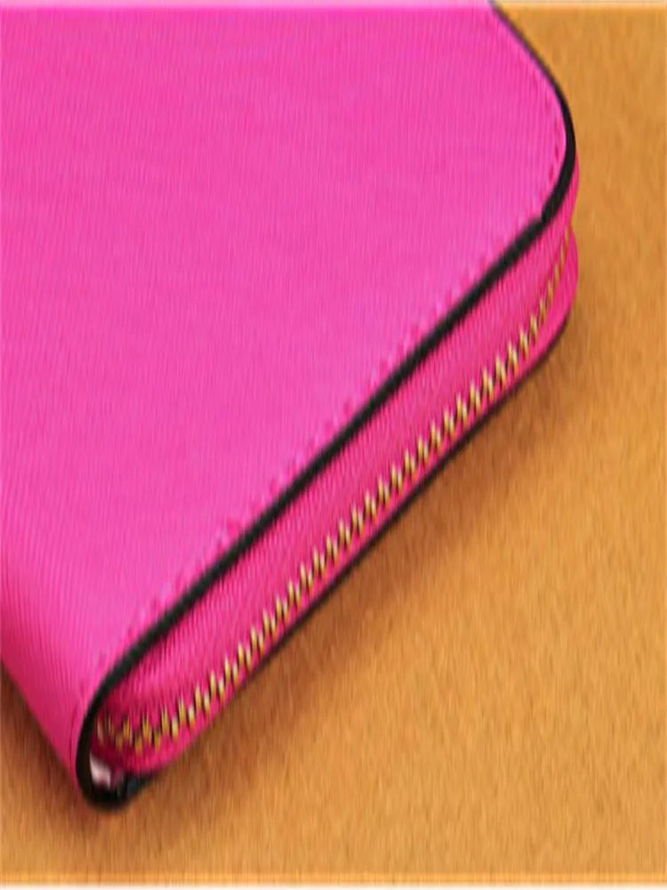 European American Ladies Pure Zipper Long Wallet
