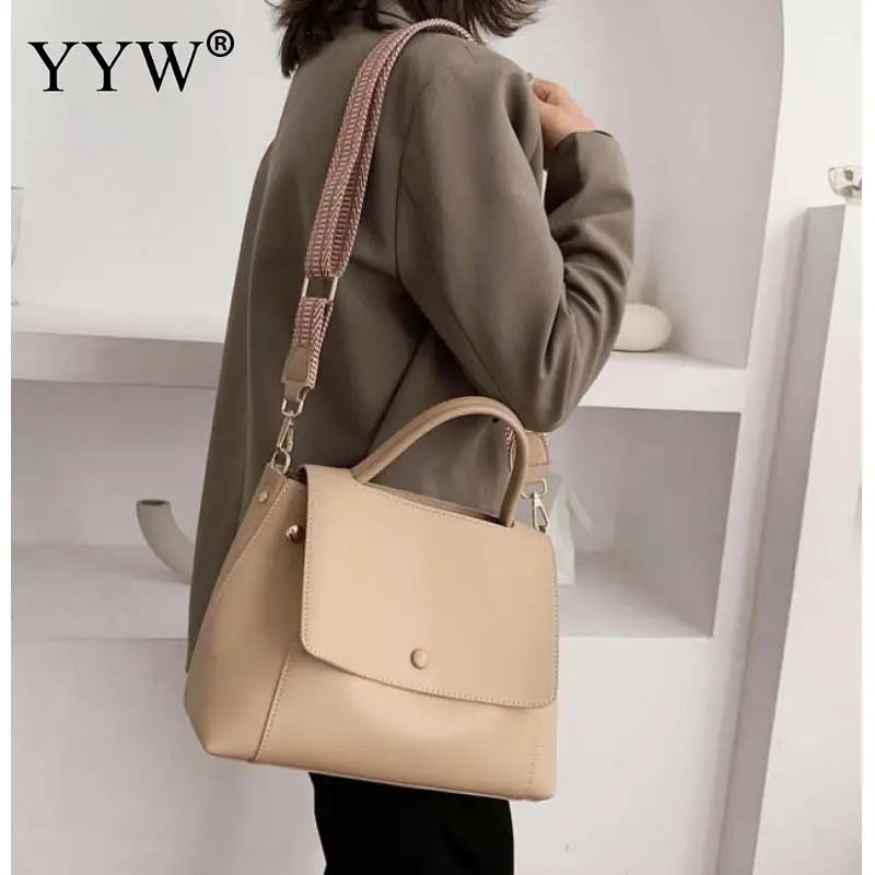 Fall Winter Shoulder Bags PU Leather Top-handle Handbag