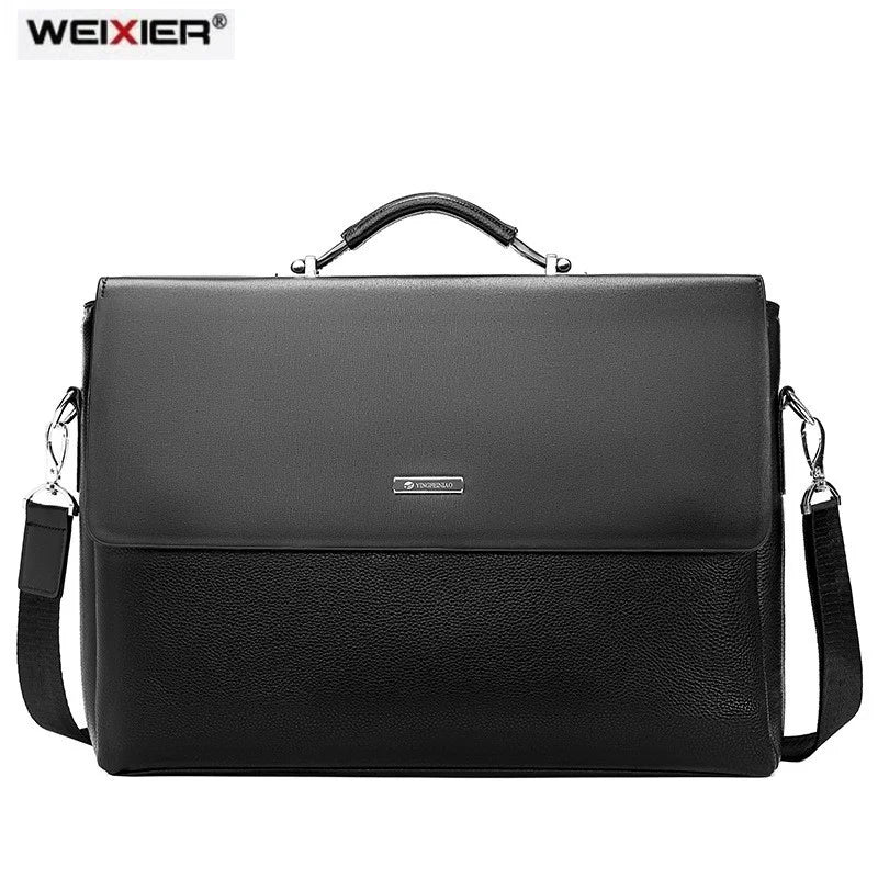 Men's Leather Laptop Bag Shoulder Messenger Office Briefcase