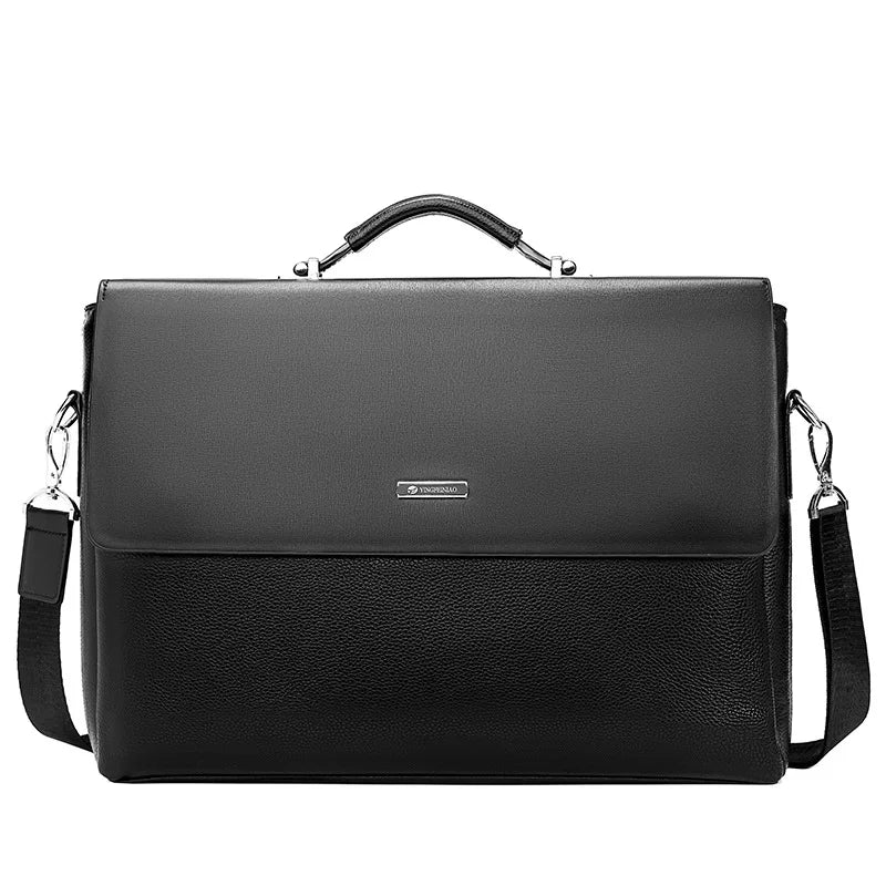 Men's Leather Laptop Bag Shoulder Messenger Office Briefcase