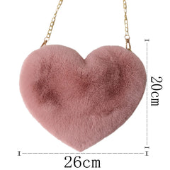 Rex Rabbit Fur Love Bag Peach Heart Bag Chain Bag Shoulder Cross-chain