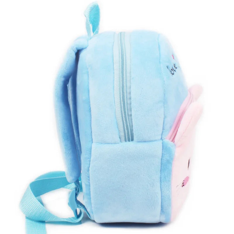 Cartoon Print Plush Kids Backpack Boys Girls School Bag Mini Book Bag