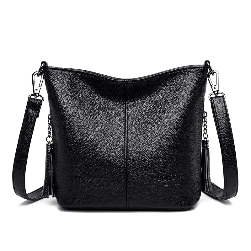 Lychee Pattern Tassel Women Handbag Ladies Shoulder Bag