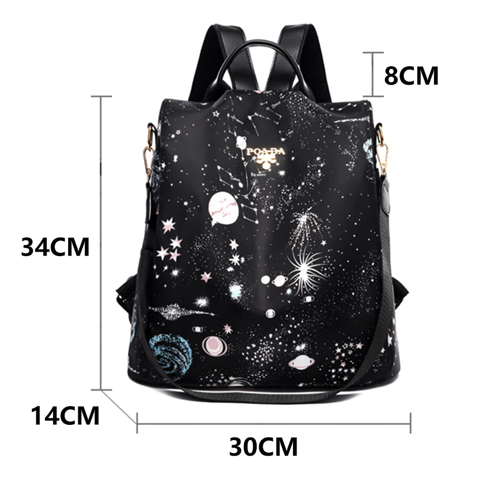 Anti Theft Waterproof Oxford Backpack for Teen Girls