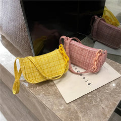 Lattice Shoulder Crossbody Bag Solid Women's Messenger Bags