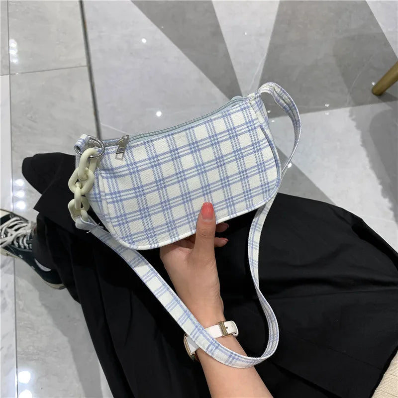 Lattice Shoulder Crossbody Bag Solid Women's Messenger Bags