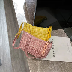Lattice Shoulder Crossbody Bag Solid Women's Messenger Bags