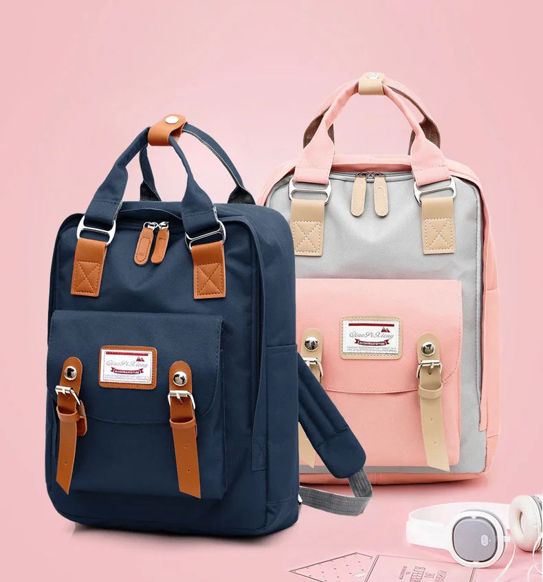 Patchwork Women School Bags Waterproof Oxford Travel Backpacks