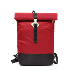 Unisex Youth Students PU Leather Backpack Casual High Street Neutral Bag