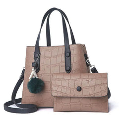 Stone Pattern Leather Crossbody Bags Set of Bags for Women