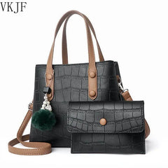 Stone Pattern Leather Crossbody Bags Set of Bags for Women