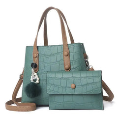 Stone Pattern Leather Crossbody Bags Set of Bags for Women