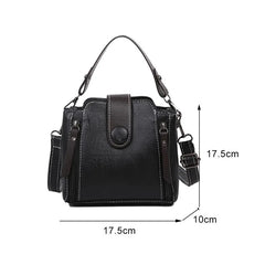 Retro PU Leather Crossbody Satchel Bag Women Small Square Shoulder Messenger Han