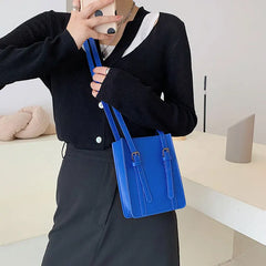 Small Square Shoulder Bag Solid PU Leather Crossbody Ladies Bag