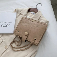 Women Crossbody Bag Crocodile Stone Pattern Shoulder Handbag