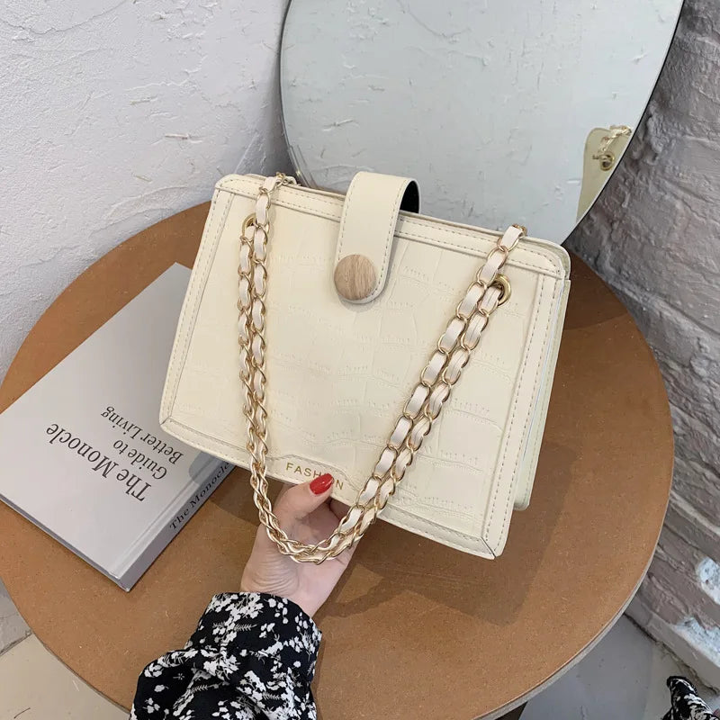 Women Crossbody Bag Crocodile Stone Pattern Shoulder Handbag