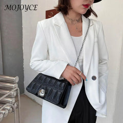 Vintage Stone Pattern Shoulder Bag Crossbody Chain PU Handbag