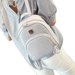 PU Leather Schoolbag for Teenager Girls Female Preppy Style