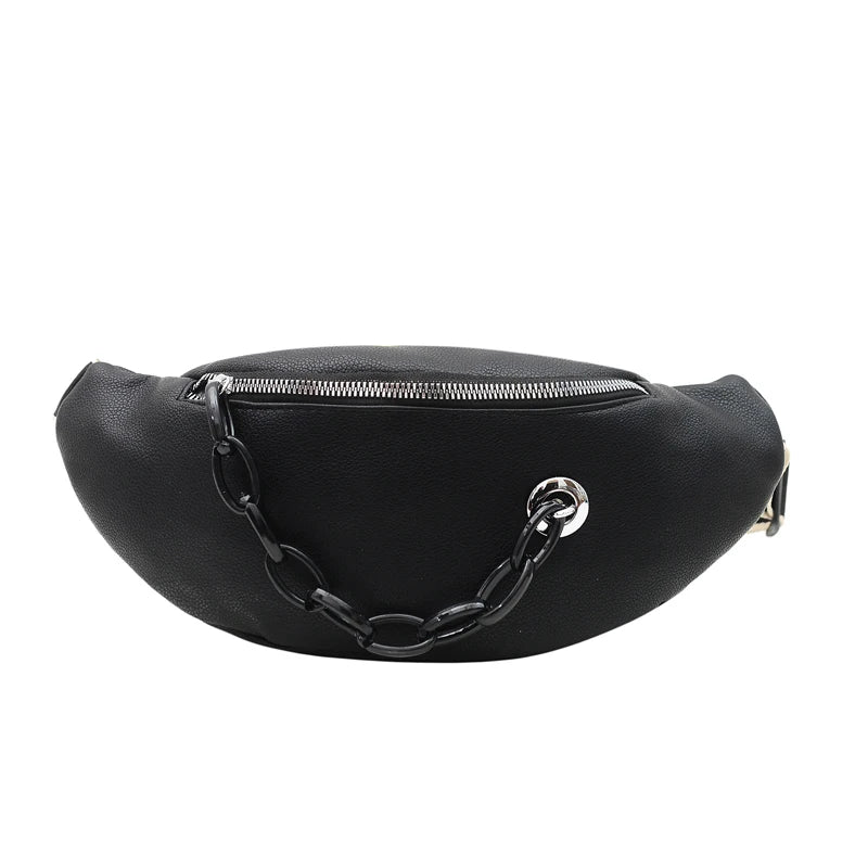 Women Banana Waist Pack Crossbody Pouch Leather Clutches Purse
